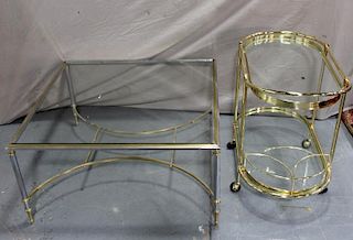 Decorative Tea Cart and Coffee Table Lot.