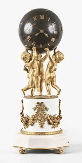 A good later 19th century French figural table clock