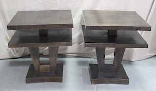 Midcentury Pair of James Mont Style End Tables.