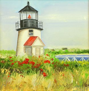 L. Ireland Oil on Canvas "Brant Point Nantucket"