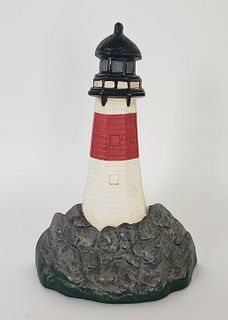Cast Iron Figural Sankaty Lighthouse Nantucket Doorstop