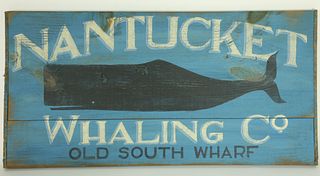 Contemporary "Nantucket Whaling Co. - Old South Wharf" Hand Painted Sign