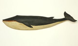 Large Clark Voorhees Jr. Carved and Painted Blue Whale