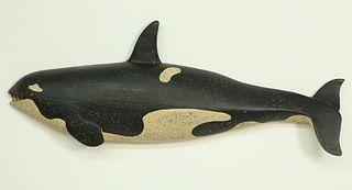 Clark Voorhees Jr. Carved and Painted Orca Killer Whale