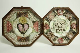 Large Double Sailor's Valentine "Love Me Ever", 19th Century