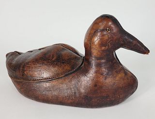 Vintage 1950s Dimitri Omersa Abercrombie & Fitch Leather Duck Doorstop