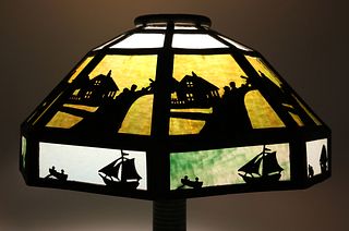 Stained Glass Nautical Lamp, 20th Century
