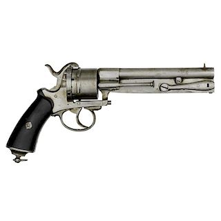 French Pinfire Revolver With Side Folding Bayonet