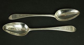 Pair of Scottish George III Silver Tablespoons, Edinburgh, 1790