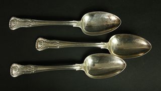 Set of Three Irish George IV Silver Tablespoons, Dublin 1823