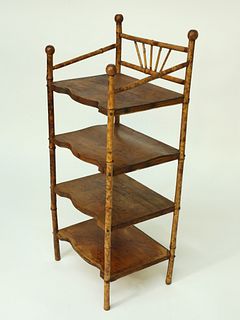 Vintage Four-Tier Bamboo Etagere