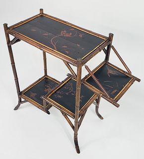 Vintage English Bamboo Lacquered Cocktail Table