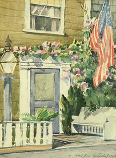 William Gelman Watercolor "Wood Box, Nantucket", circa 1941