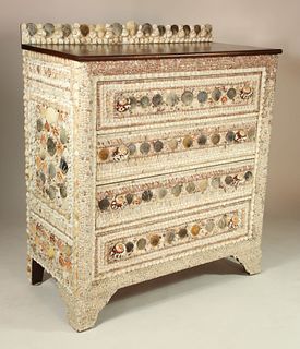 Seashell Encrusted Chest of Drawers, 19th Century