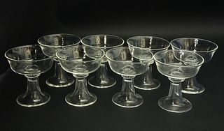 Set of Eight Signed Steuben Crystal Dessert Cups or Champagne Glasses