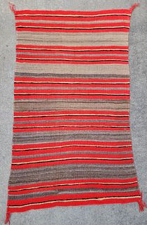 Vintage Navajo Native American Indian Striped Weaving Rug Blanket