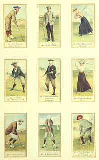 Framed Group of Nine Cope's Golfer's Tobacco Cards