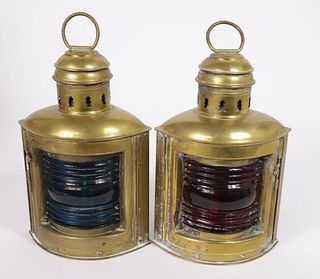Pair of Perko Brass Port and Starboard Lights