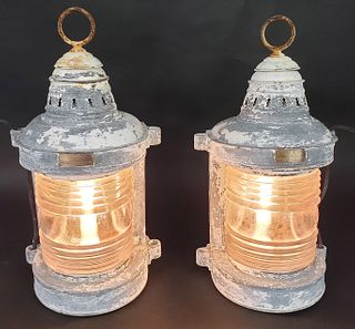 Pair of Vintage, "Perko", Perkins Marine Range and Towing Ship's Lantern Lights
