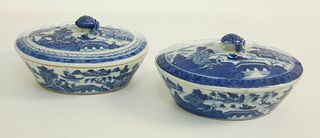 Two Canton Terrapin Dishes, 19th Century