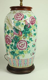 Chinese Export Porcelain Vase Fitted as a Lamp