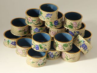 Collection of 20 Cloisonne Napkin Rings