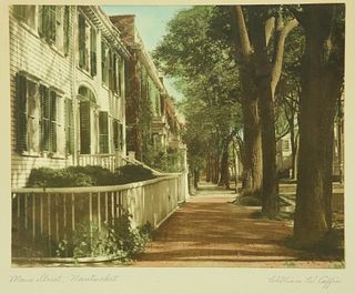 William W. Coffin Hand Tinted Photograph "Main Street, Nantucket"