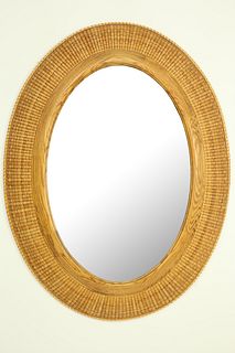 Nantucket Basket-Weave Oval Mirror