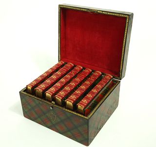 Tartan-Ware Boxed Set of Sir Walter Scott's Poetical Works, circa 1870