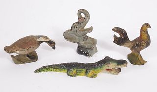 Collection of Four Vintage Painted Cast Iron Animal Bottle Openers