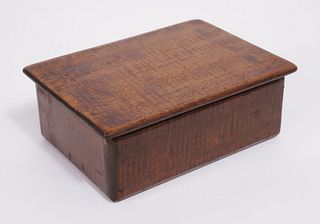 Tiger Maple Double Compartment Carved Box with Removable Lid