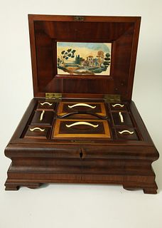 Mahogany Sewing Box, 19th Century