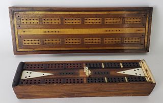 Two Antique Inlaid Game Boards, 19th century