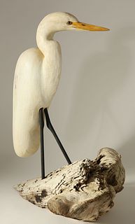 Dick Drescher Carved Egret