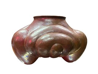 Arts & Crafts Hand Hammered 3 Footed Copper Vase
