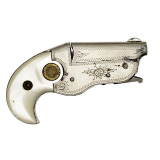 Engraved Hopkins & Allen Folding Trigger Single Shot Derringer