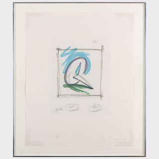 Claes Oldenberg (1929-2022): Sketch for a Sculpture in the Form of a Steel Tack