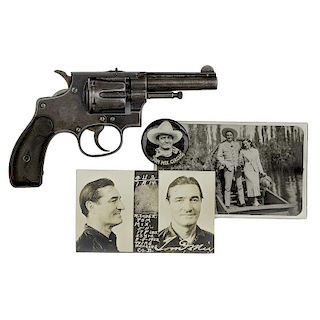 **Tom Mix's Engraved Smith & Wesson .32 Caliber Hand Ejector Revolver, Removed From The Wreckage of His Deadly Car Accident