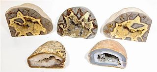 * Five Geodes Width of widest 6 1/2 inches.