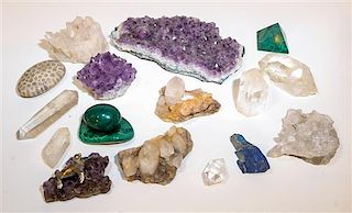 * Fifteen Mineral and Crystal Specimens. Width of widest 11 inches.
