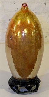 * A Studio Ceramic Vase, J. Houck. Height 14 1/4 inches.