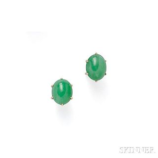 14kt Gold and Jade Earstuds