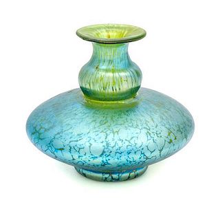 * A Loetz Glass Vase Height 4 3/4 inches.