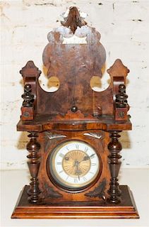A German Oak Regulator Clock Height 23 1/2 inches.