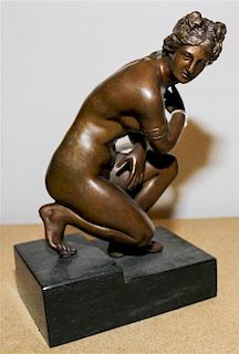 A Continental Bronze Figure, After Antonio Canova Height 8 inches.