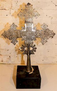 A Mixed Metal Cross Height of cross 23 inches.