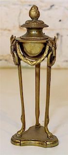 * A Neoclassical Bronze Cassolette. Height of first 8 1/4 inches.