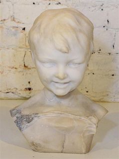 * A Carved Marble Bust. Height 13 inches.