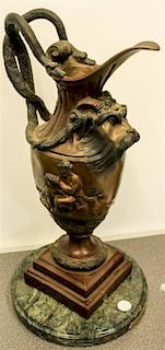 * A Neoclassical Style Bronze Ewer, Modern. Height overall 21 1/2 inches.
