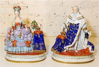 * Two Continental Porcelain Figures. Height 11 3/4 inches.